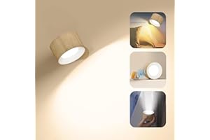 Fauxpont Lámpara de pared LED Interior,3 Niveles de brillo,3 Temperaturas, Lámpara de Noche Giratoria de 360° con puerto de carga USB Lámpara de pared,Control Táctil,para Dormitorio,Sala de estar