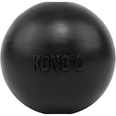 KONG Extreme Ball with Hole for Dogs, Black, Small | Heavy Duty Natural Rubber Ball with Hole for Fetching and Training, Punc