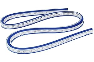 Règle Flexible, DECARETA Règle Courbe 60cm en Plastique Vinyle Double Face Nouvelle Creative Règle de Modèle pour Bureau, l'Ecole, Studio, Dessin, Vêtement, Menuiserie (Bleu)