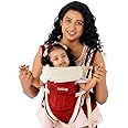 LuvLap Elegant Baby Carrier with 4 carry positions, for 4 to 24 months baby, Max weight Up to 15 Kgs (Red)