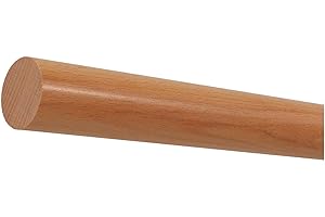 TIBU Buche Holz Handlauf Geländer 30-500cm Wandhandlauf Wand Treppe Stange Griff, Länge 200 cm und Enden gekappt (sägerau)