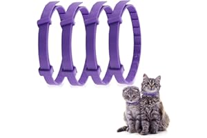 Fagent 4 Pcs Beruhigendes Halsband für Katzen, Pheromone Katzen Beruhigende Halsbänder, Verstellbar Katzenhalsband Lindern Stress und Angst, wasserdichte Katzenhalsbänder zur Beruhigung