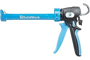 SolidWork pistola silicone professionale con leva regolabile in un rapporto di 24:1 o 12:1 - Pistola per silicone di silicone per trattare tutte le cartucce di silicone e adesivo da 310 ml
