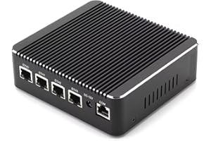 HUNSN Micro Firewall Appliance, Mini PC, pFsense, Mikrotik, OPNsense, VPN, Router PC, Celeron J4125, RS34g, AES-NI, 4 x Intel 2.5GbE I226-V LAN, 4 x USB, HDMI, SIM Slot, Console, 16G RAM, 64G SSD