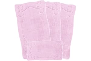emmahome ROMANY GYPSY WASHABLE 4PCS MAT/RUG SET, CARAVAN/MOBILE HOME TOURER SIZES, 67X120CM, ELVIN Smart (Pink)