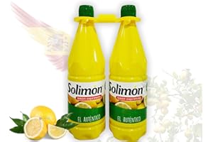 OSORETAIL Solimón Zumo de Limón 100% – Pack Ahorro 2 × 1 L | Doble Botella de Limón Mediterráneo Español | Tapón de Rosca Seguridad
