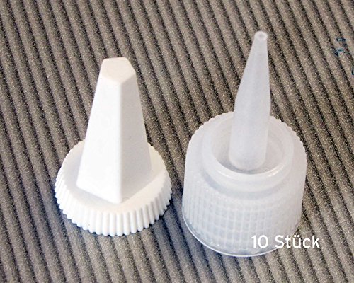 10 x 50ml Kunststoffflaschen, Plastikflaschen aus HDPE mit weißen Spritzverschlüssen bzw. Tropfverschlüssen, chemikalienresistent - 3