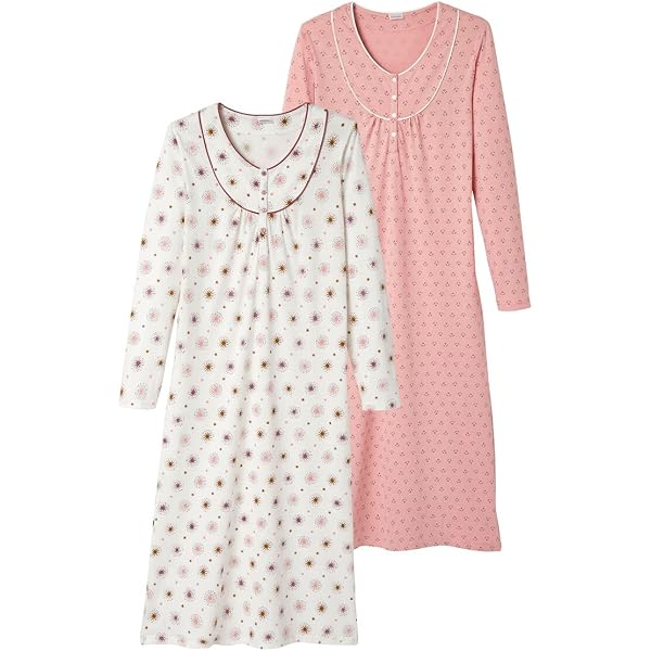 Camicia Da Notte Estiva Linengalaxy In Policotone Intrecciato Con Bottoni Davanti - Donna, Floreale