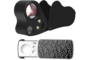XEERUN 2 Stück Juwelier Lupe, 30X 60X 90X Beleuchtete Juwelierlupe, Taschen Lupe mit LED Licht, Schmuck Lupe für Edelsteine Schmuck Münzen Briefmarken