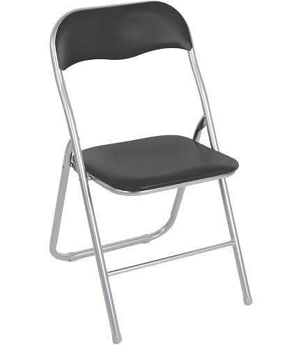 Set 2 Sedie Pieghevoli Gremium - Ecopelle, Imbottitura Doppia, Acciaio, Portata 120 Kg, Salvaspazio