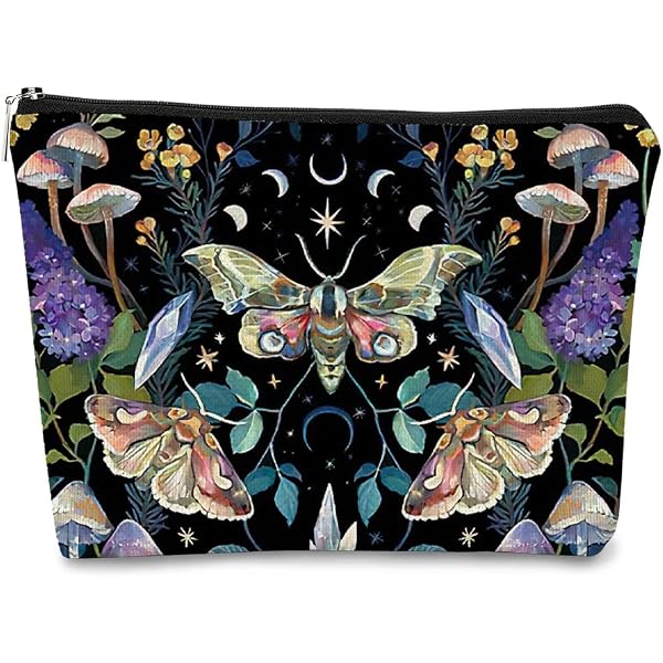BARPERY Pilz-Make-up-Tasche – Vintage Floral, Aus Leinen, Perfekt Als Geschenk