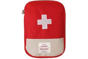 EQLEF Travel First Aid Kit First Aid Bag Empty Mini Medicine Storage Bag First Aid Pouch Small Medical Bag for Car Hiking Camping Outdoor Activities (Red)