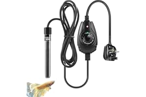 PYPABL Super Mini Aquarium Heater 15W 25W 35W, Nano Fish Tank Heater with External Controller, Adjustable Heater for 1-35L Small Fish Tank, Betta Heater for Fish Bowls (35W)