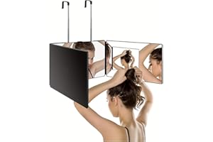 AIIE-EIIA 360 Grad Spiegel Kosmetikspiegel mit höhenverstellbarem Ständer 3 Wege klappbarer DREI falt Spiegel Perfekt für Familie Partner und Freunde