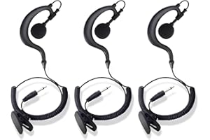 wlertcop 3pcs Pinganillo Walkie Talkie, Auriculares Solo de Tubo con Conector de 3,5 mm Auricular de Tubo Walkie Talkie para Exteriores 3,5mm/Adaptación de Radio Bidireccional Auricular Policial