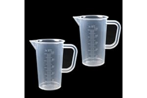 Bicchiere Graduato Plastica 100ML,FANNAS 2 Pezzi Trasparente Tazza Dosatrice con Manico Recipiente Graduato Tazza con Misurino Cucina,Adatto per le Misure di Laboratorio in Cucina