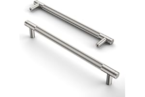 Amerdeco 10 Stück Gerändelte Schrankgriffe Silber Griffe Möbel Möbelgriffe 192mm Lochabstand Türgriffe küche Schubladengriffe küchengriffe Vintage Griffe für Küchenschränke Kommode Schrank