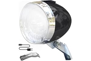 VGVGAJ Bikes Front Light | USB Charging Headlight With 3 Led Bulbs,Rechargeable Bikes Lights For Riding At Night, Retro Classic Bikes Headlight For Night Trips