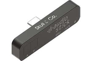 Skull & Co. AudioStick Bezprzewodowy adapter do nadajnika audio Bluetooth 5.0, niskie opóźnienie, do PS5/PS4, Nintendo Switch/Lite/innych urządzeń, zoptymalizowany pod kątem AirPods/Pro, czarny