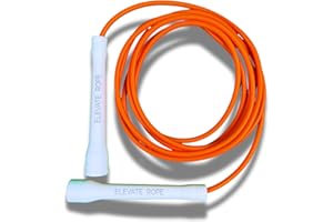 Elevate Rope Profesjonalna skakanka do skakania – regulowana skakanka o długości 3 m, 5 mm PCW z nylonowym rdzeniem do cardio, podwójnego podjazdu i crossfitu – trwała skakanka używana do treningu