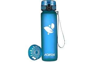 AORIN Botella Agua Deporte -350ml/500ml/750ml/1000ml - Botella Agua Niños Sin BPA，Impermeable y Reutilizable，Apertura con un Solo botón，Aplicar a Sport, Gimnasio, Trekking，Bicicleta