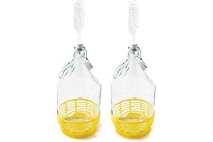 WysKonT - Juego de 2 Globos de Cristal de 5 litros con Cierre de Clip, para Vino