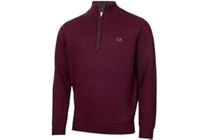 Calvin Klein Hombre Chunky Knit Cotton 1/2 Zip CK Suéter de Golf