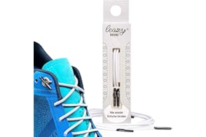 leazy Round Runde Elastische Schnürsenkel zum Einhaken - Gummi Schuhbänder Ohne Binden - Perfekter Sitz und Stabiler Halt für den Sport- und Freizeitbereich