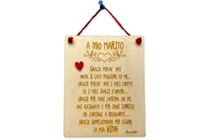 DACL'ART Targa a forma rettangolare in legno compensato di pioppo "A mio marito Grazie"