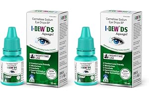 I-DEW DS Aquagel Eye Drops – Night-Time Nourishment for Dry, Tired & Irritated Eyes | 1% Sodium Carmellose | Preservative-Free, Contact Lens Friendly, Long-Lasting Relief | 10ml (Pack of 2)