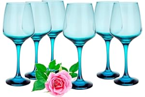 G GLASMARK KROSNO 1992 Glasmark Krosno Lot de 6 verres à vin rouge 0,36 l Passe au lave-vaisselle Turquoise 6 x 360 ml