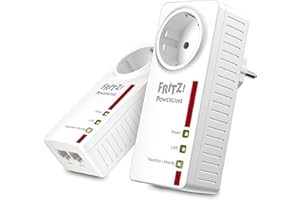 ‎AVM Avm Fritz!Powerline 1220E Set 20002737 Adapter, Biały, ‎4,1 x 5,9 x 13,2 cm; 220 g