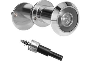 HARIENDNY Türspion mit Sichtschutz 200° Weitwinkel Optische Glaslinsen Bohrloch Ø 16mm Spion mit Bohrer Einstellbare Länge Türspion für 35-60mm Dicke Türen (Silber)