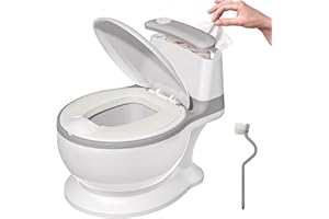 SWEETMIRTH Vasetto per Bambini WC,Vasino Bambini, ragazzi e ragazze, Vasino da Viaggio per Bambini, Antiscivolo, Rimovibile, per Baby da 1 a 3 Anni, Grigio