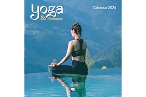 FLAME TREE CALENDARS Yoga & Meditation Wall Calendar 2024 (Art Calendar)