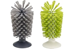 MEISH 2pcs Turtle Shell Cleaning Brush, Green and Grey, Plastic, Nylon or Soft Plastic Bristles, No Accessories, Ideal for Turtle Shell