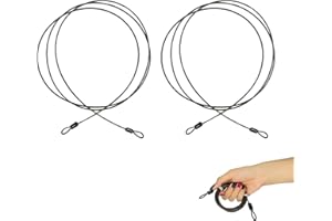 NOMEY 2 pièces Câble de sécurité en câble d'acier tressé Acier Inoxydable Câble Sécurité Câble Verrouillage Câble de Sécurité en Acier Inoxydable à Double Boucle Pour vélos bagages jardin camping (B)