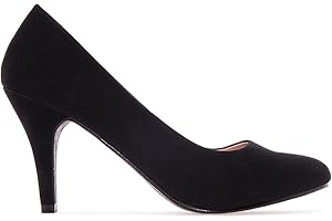 Andrés Machado - Eleganti décolleté retrò per Donna/Adolescente per L'Estate e l'inverno - AM.422 - Punta Arrotondata in Ecopelle - Tacchi Medi Sottili - Taglie della EU 32 a la 46