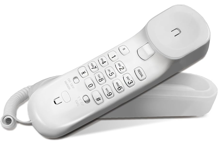 VTech CD1100 Trimstyle Corded Home Phone.No AC Power Required,Landline Phone with last number redial key,ringer control,receiver volume control,recall key,hearing aid compatible,table&wall mountable