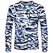 Produktbild Herren T-Shirt Sports Slim Fit Camouflage Shirt Sommer Hoodie Fitness Jogging Gym Workout LongsleeveRundhals Top Sweatshirt Rundhals Camouflage Training Jersey LUCKYCAT (Blau, Medium)