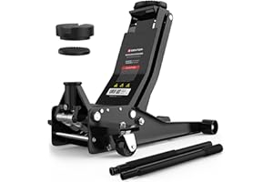 ‎GENTOR Wagenheber 3T hydraulisch – flach 75–505 mm mit 2X Gummiauflage – Profi Rangierwagenheber für PKW & SUV – Schwerlast Heber mit 360° Rollen (Schwarz)