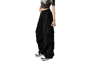 DINGJIUYAN Parachute Cargo Harem Pants Women Gothic Y2k Plus Size Elastic Waist Trousers Harajuku Punk Jogger