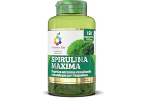 Colours of Life Spirulina Maxima - Integratore di Spirulina - Azione Ricostituente e di Sostegno per l'Organismo - Vegano e Senza Glutine, 120 Compresse