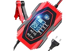 YDBAO Chargeur de Batterie Auto Intelligent Rapide 6A 12V/24V Chargeur de Batterie Voitures Intelligent Portable LCD Écran Tactile Mainteneur de Chargeur Batterie pour Lithium Plomb-Acide LiFePO4