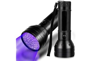 S SMAZINSTAR UV Torch, 51 LED UV Light Torch, 1 Best 51 LED 395 nM Ultraviolet Blacklight, Blacklight Detector for Pet Urine, Stain, Bed Bugs, Banknote & More