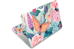 RUYIDAY Laptop Stickers Decal,12 13 14 15 15.6 inches Netbook Laptop Skin Sticker Reusable Protector Cover Case for Toshiba Hp Samsung Dell Apple Acer Leonovo Sony Asus Laptop Notebook (Butterflies & Roses)