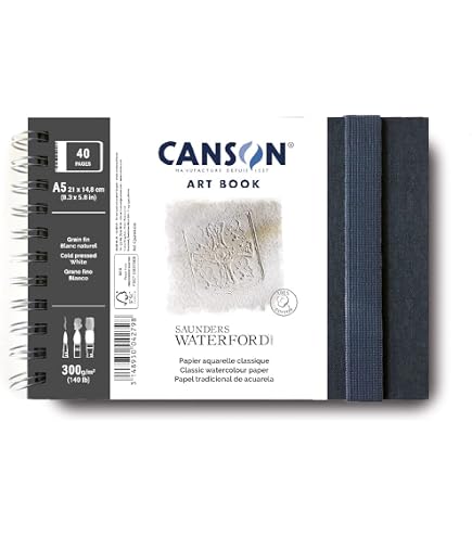 Fabriano Carnet Aquarelle Paysage A4 30 Feuilles Grain Fin 200 G/m² - Papier 100% Coton Sans Acide, Dos Carré Cousu