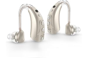 HIBRIQ Dispositivo Sonoro per Anziani con 4-EQ Modes, Noise Canceling e Controllo del Volume, HBQD-Gold