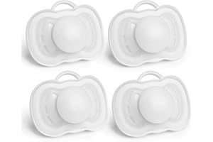 Herobility Gentle Pacifiers – Protective case – BPA-Free – Large air Vents – 6 – 24 Months – 4-Pack – Glow