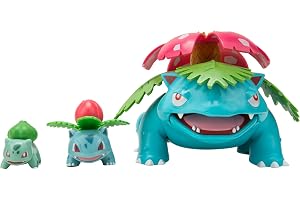 Pokémon PKW2775 Select Evolution 3 Pack-Funktioner 2 Bulbasaur, 3 Ivysaur och 12-tums Venusaur stridsfigurer, Multi